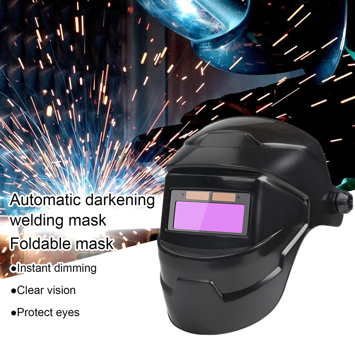 Adjustable Solar Powered Auto Darkening Welding Helmet M45901