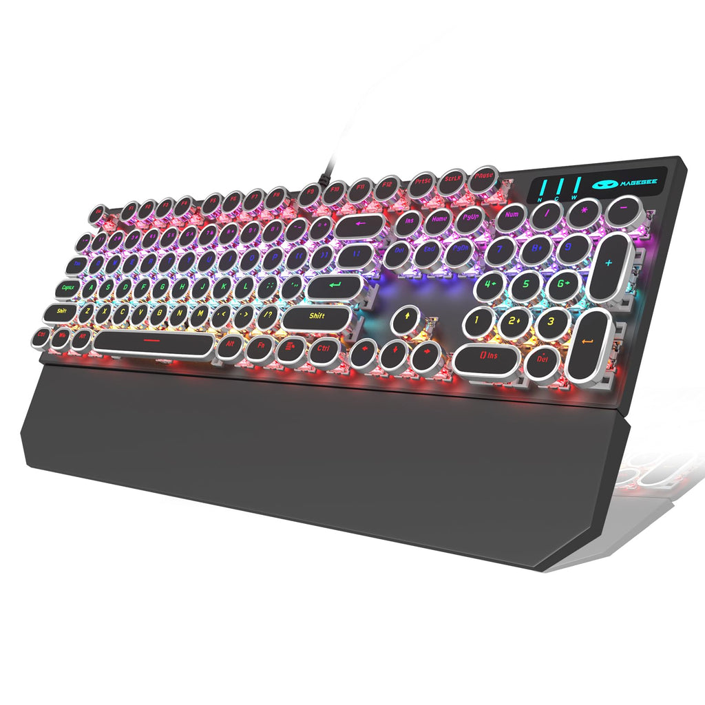 Black Retro Mechanical Gaming Keyboard with RGB Backlit V257818