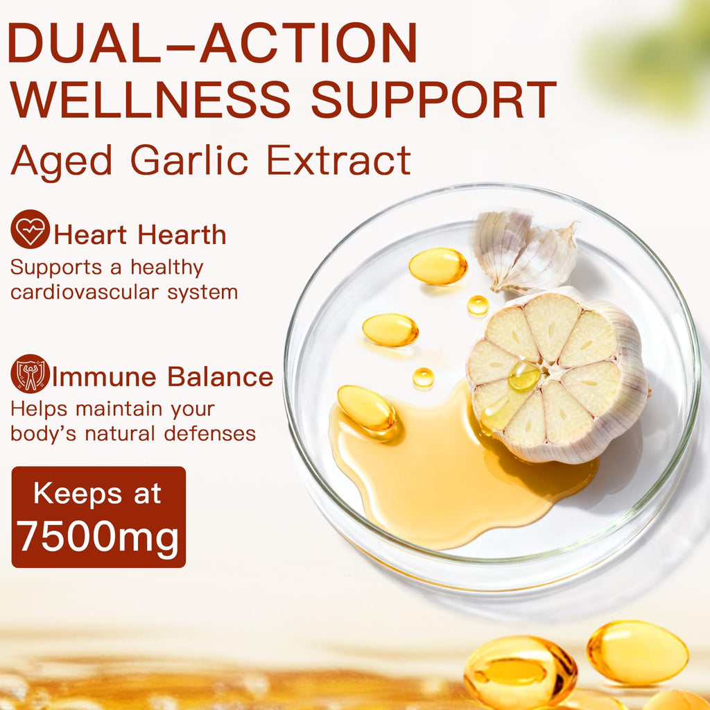 7500mg Organic Garlic Capsules Supplement, Vegetarian, Non-GMO, 300 Count A56940