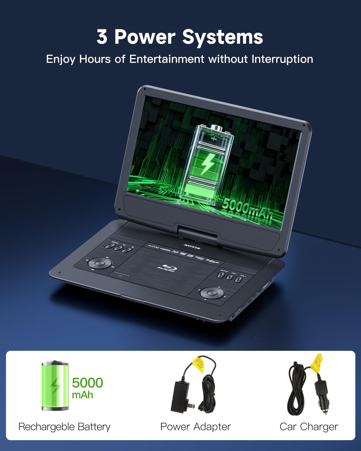 16.9" Portable Blu Ray Player with 14.1" 1080P Swivel Screen U167690