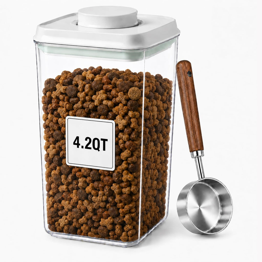Airtight Pet Food Storage Container 4.2Qt with Lid and Scoop D641