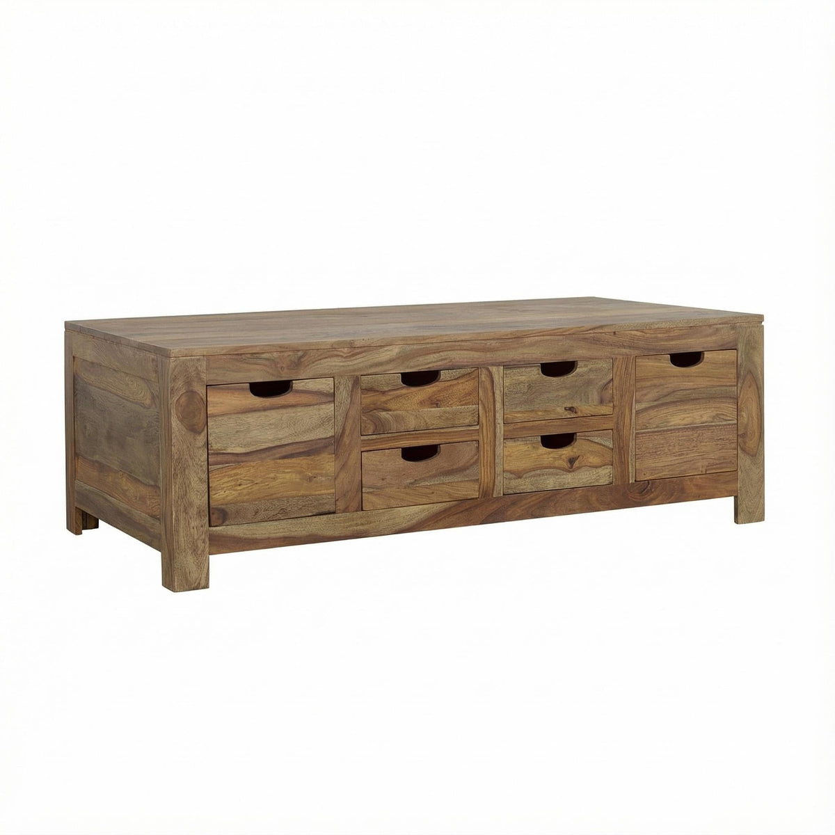 Brown 6 Drawer Solid Wood Coffee Table W15500