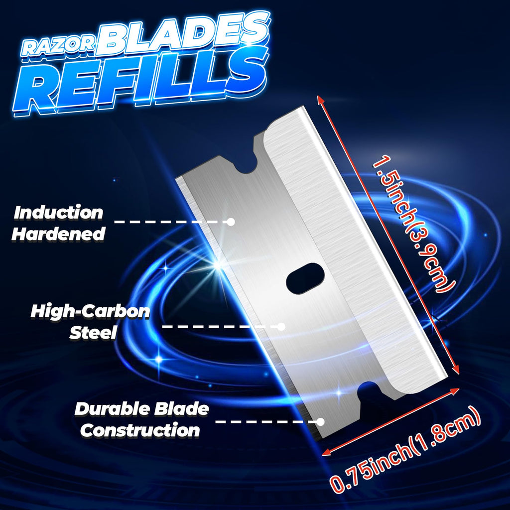 Single Edge Razor Blades, 100 Blades, High Carbon Steel K5825