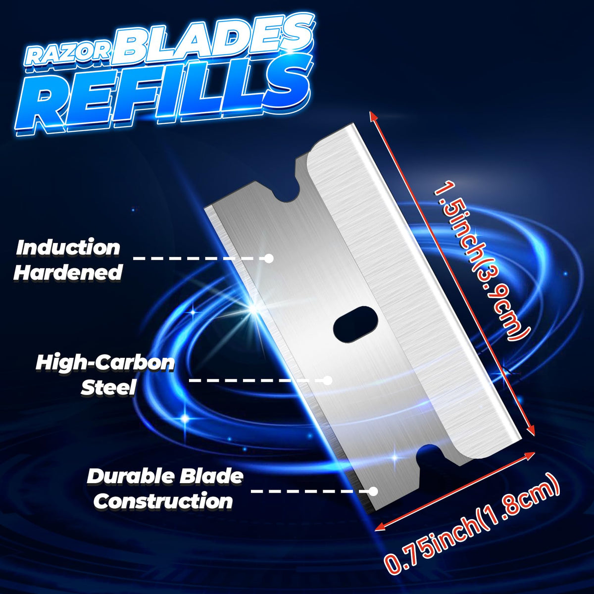 Single Edge Razor Blades, 100 Blades, High Carbon Steel K5825