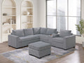 Light Gray Corduroy 4pc Sectional Sofa Set N1295