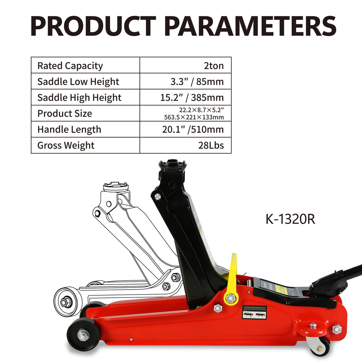 2 Ton Low Profile Heavy Duty Steel Floor Jack A366729