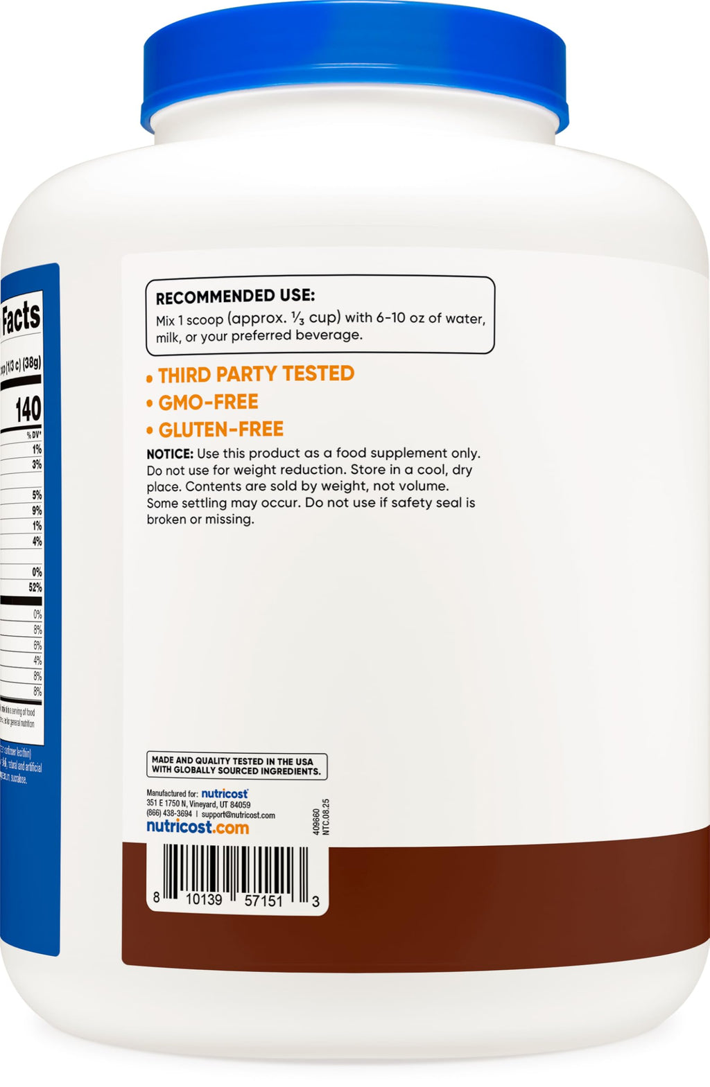 Whey Protein Isolate Powder Milk Chocolate 5LBS R612