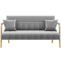 Light Gray 2 Seater Sofa with Gold-Tone Legs X518244