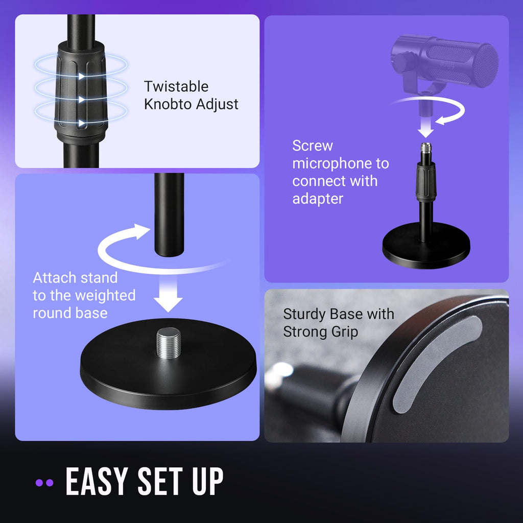XLR USB Dynamic Microphone with Desktop Mic Stand H34945