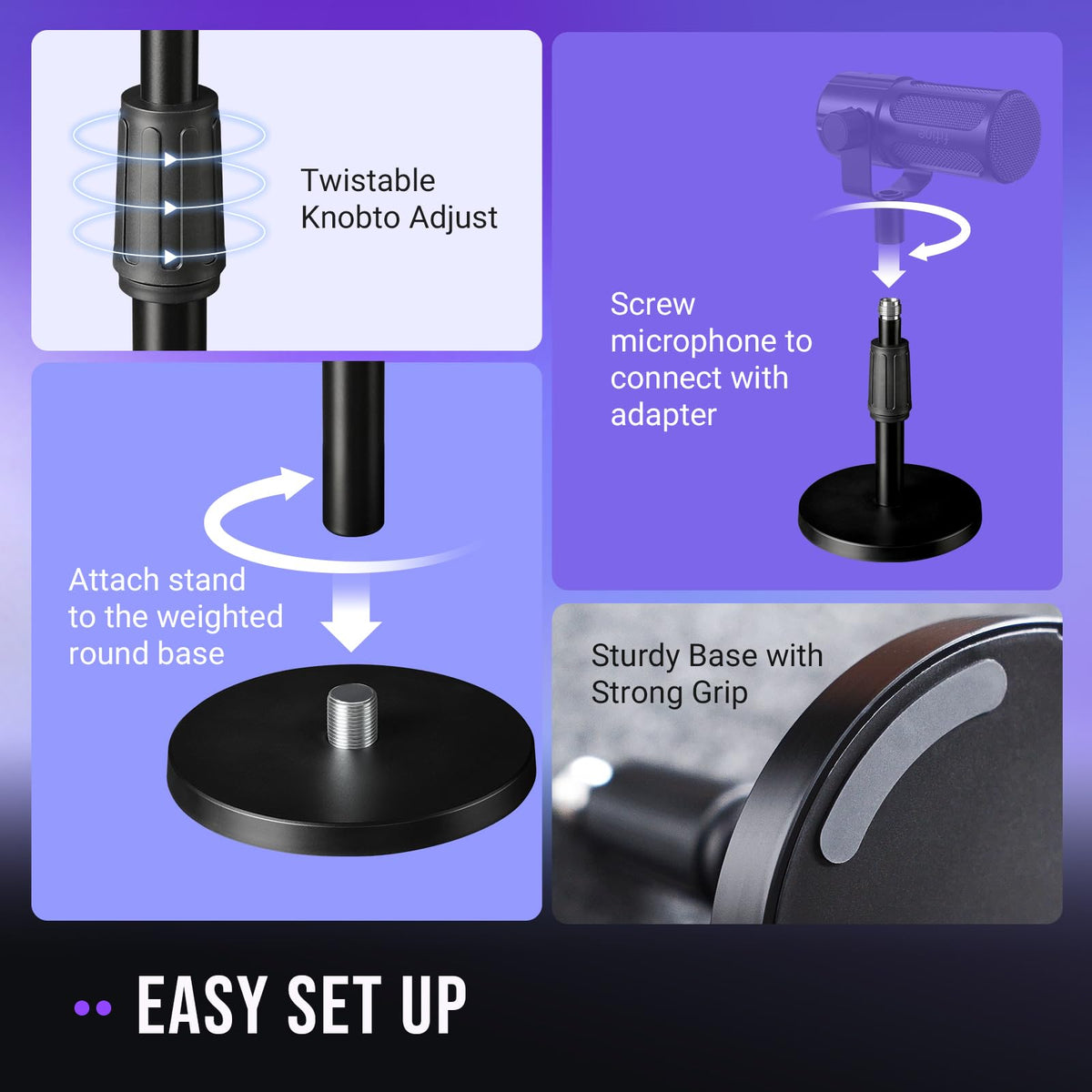 XLR USB Dynamic Microphone with Desktop Mic Stand H34945