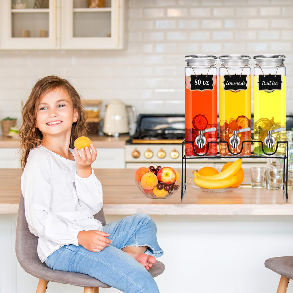 80 oz Glass Drink Dispenser with Stand and Spigot C84453