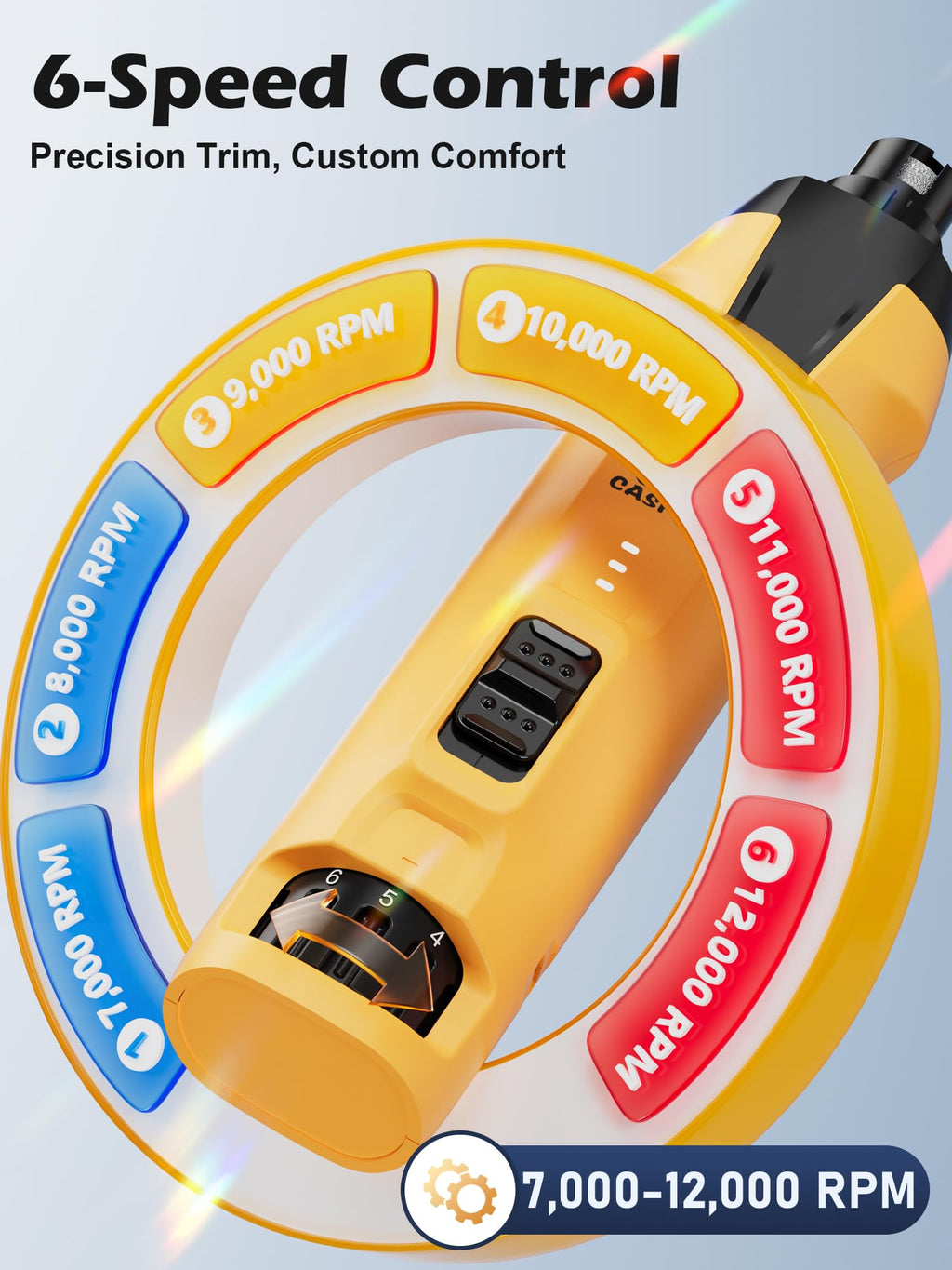 6-Speed Dog Nail Grinder with Dust Cap & 2 LED Lights & 2000mAh Battery T829