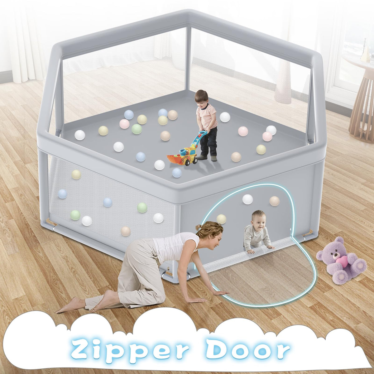 65x65 Inch Hexagonal Baby Playpen M200