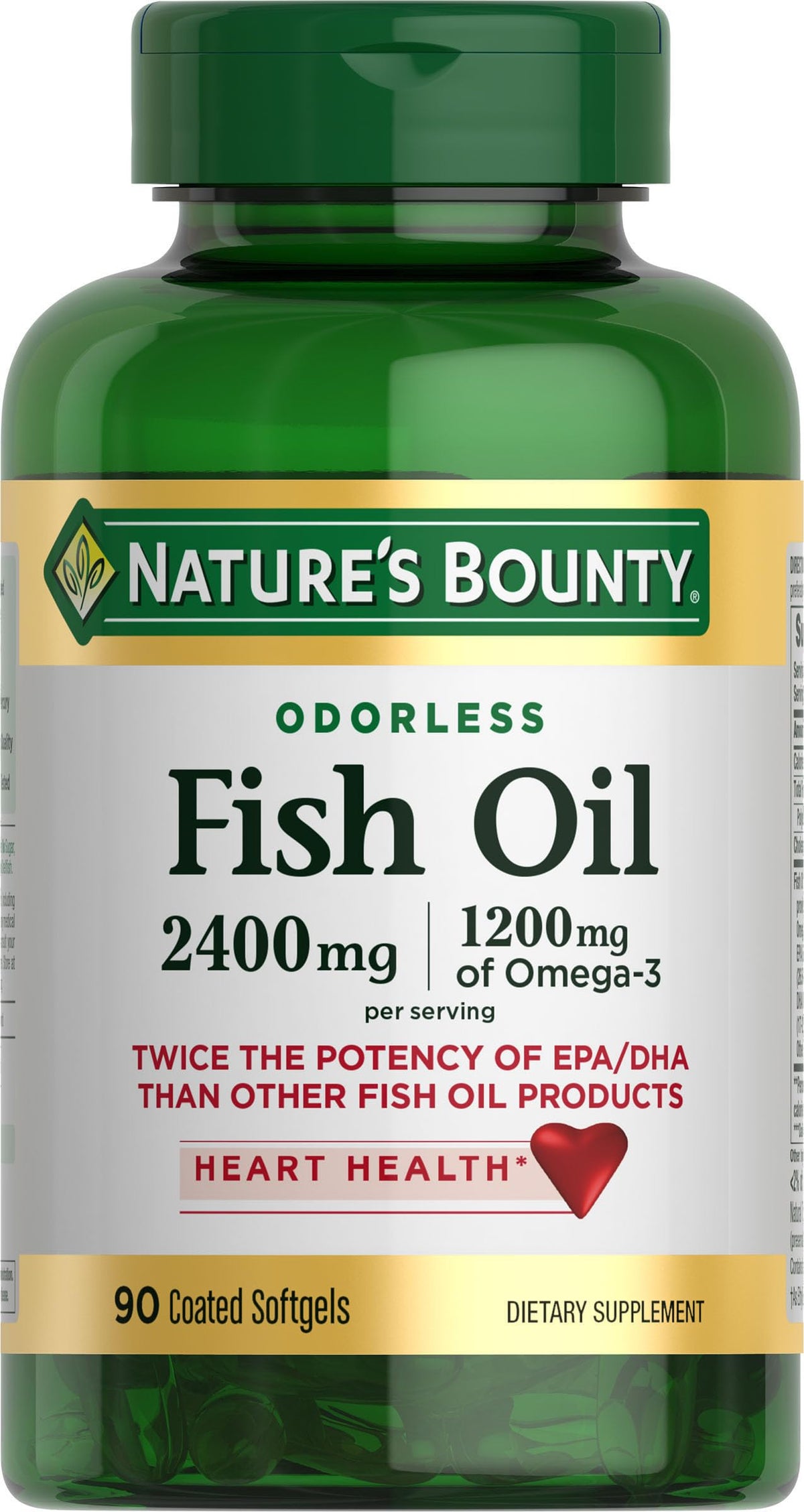 1200mg Omega-3 Fish Oil Softgels, 90 Ct J221203