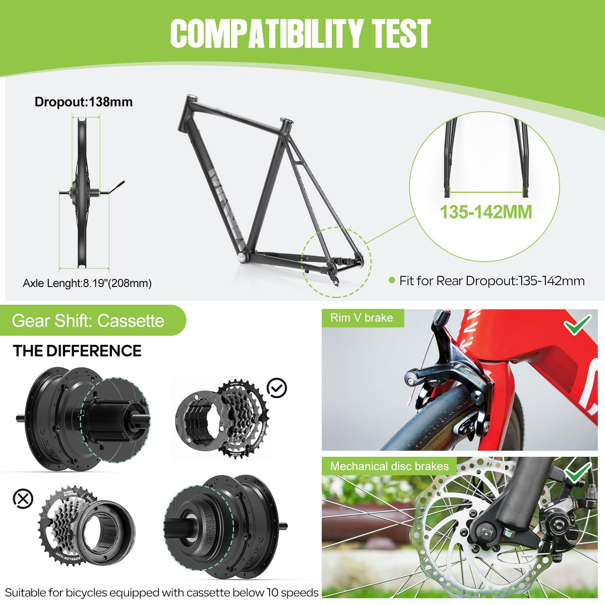 48V 500W 750W Ebike Conversion Kit U535130