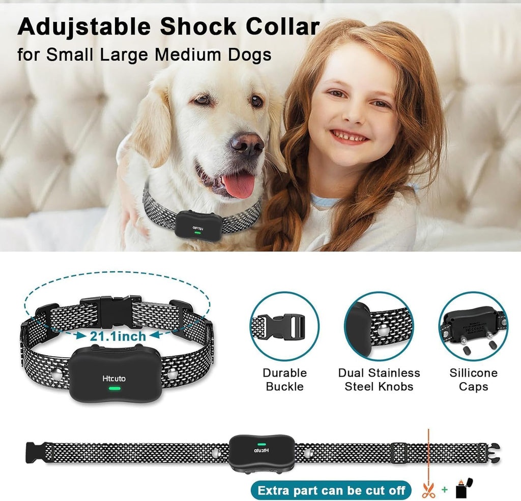 Wireless Dog Fence and Remote Training Collar, IPX7 Waterproof, Black N7827