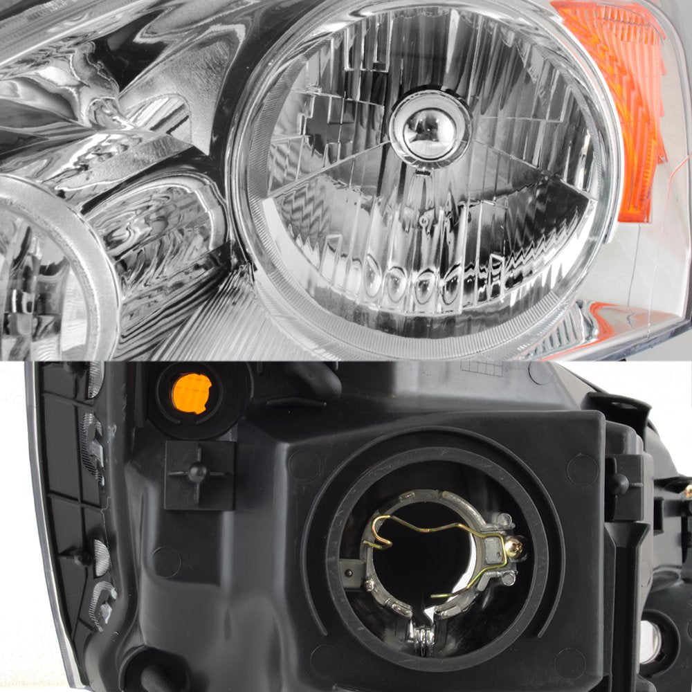 2007-11 Honda CR-V Headlight Assembly Chrome Housing Clear Lens Full Set M950341