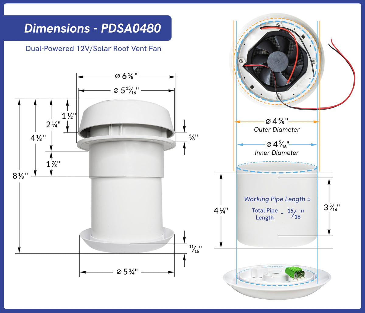 Solar Roof Vent Fan V11376