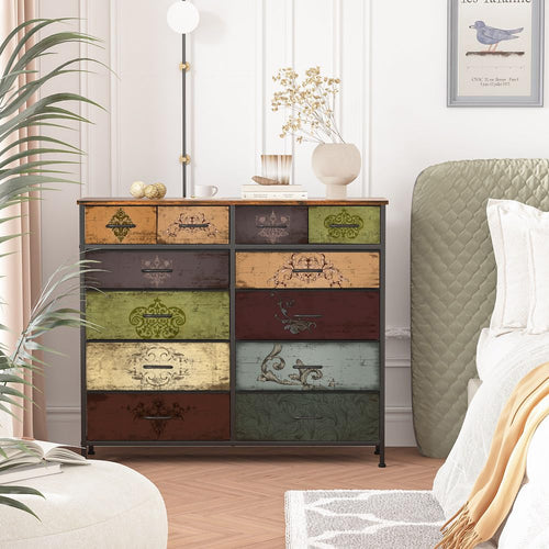 12 Drawer Fabric Dresser T3537