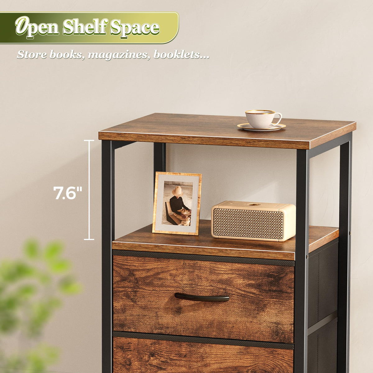 Night Stand Set of 2 with 2 Drawers I5347