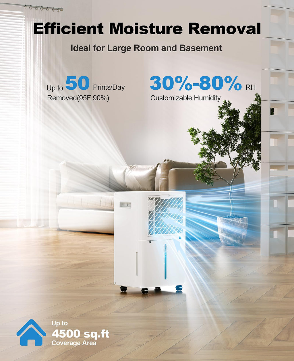50 Pint Dehumidifier with Continuous Drain E698604