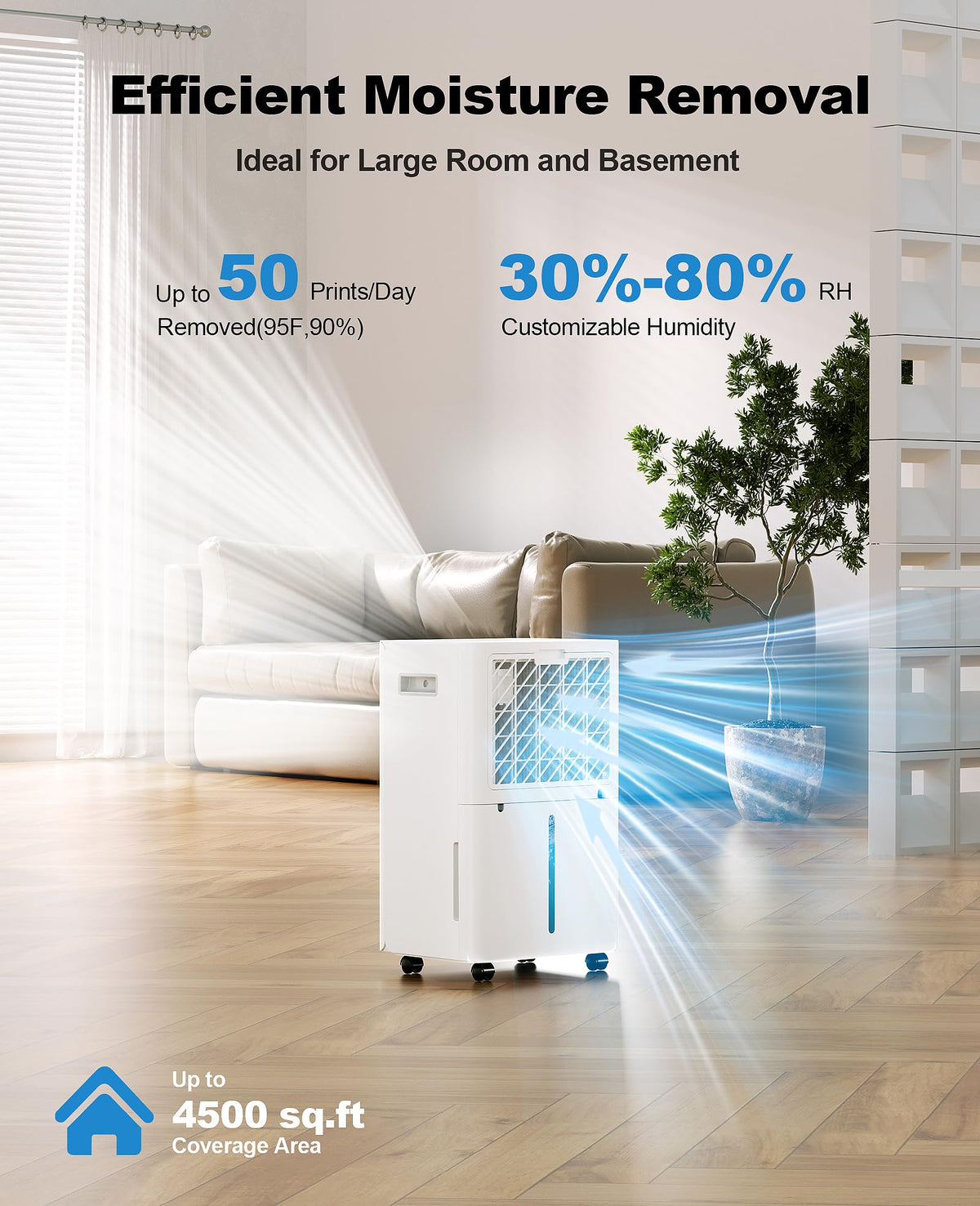 50 Pint Dehumidifier with Continuous Drain E698604