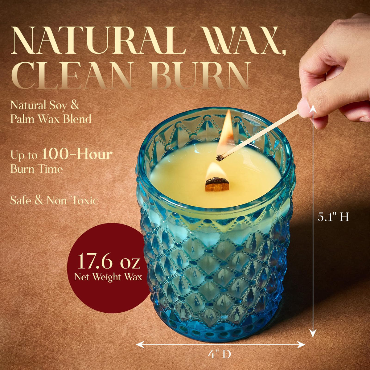 16.6oz Wood Wick Soy Wax Scented Candle M6443