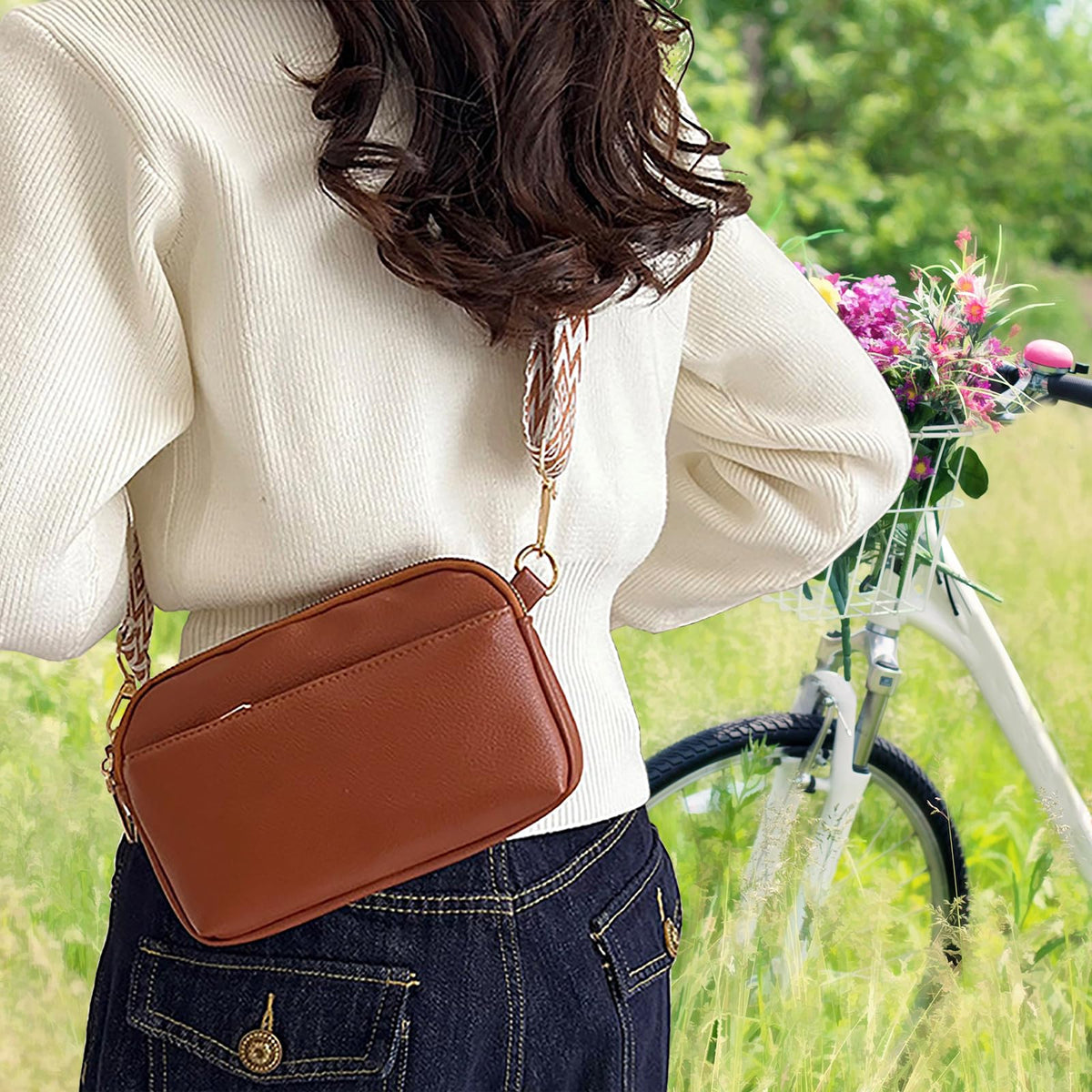 Mini Crossbody Bag Vegan Leather Sling Purse U209