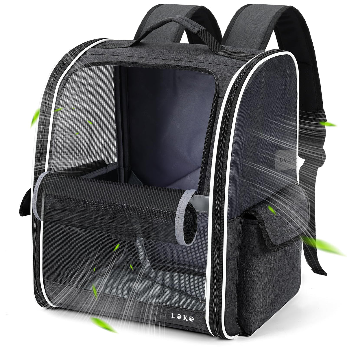 Dog Carrier Backpack for Small Medium Dogs Cats up to 18 lbs, Breathable Pet Backpack Carrier with 3 Entrances N634