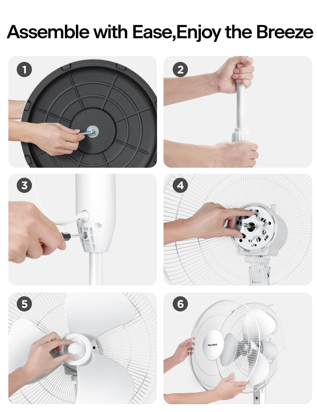 16" Adjustable Oscillating Pedestal Fan with Remote P64429