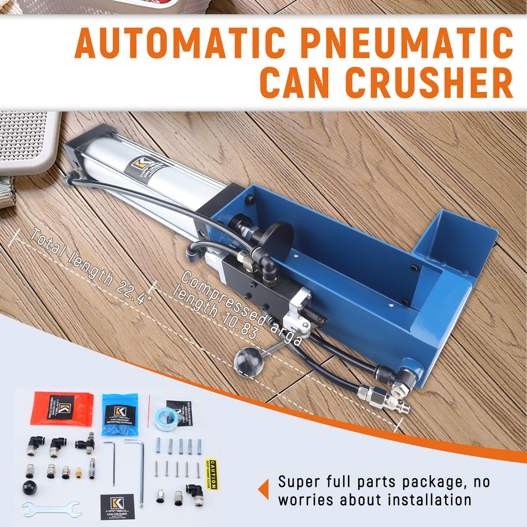 Pneumatic Air Powered Aluminum Can Crusher for 12/16/24oz Cans Z662