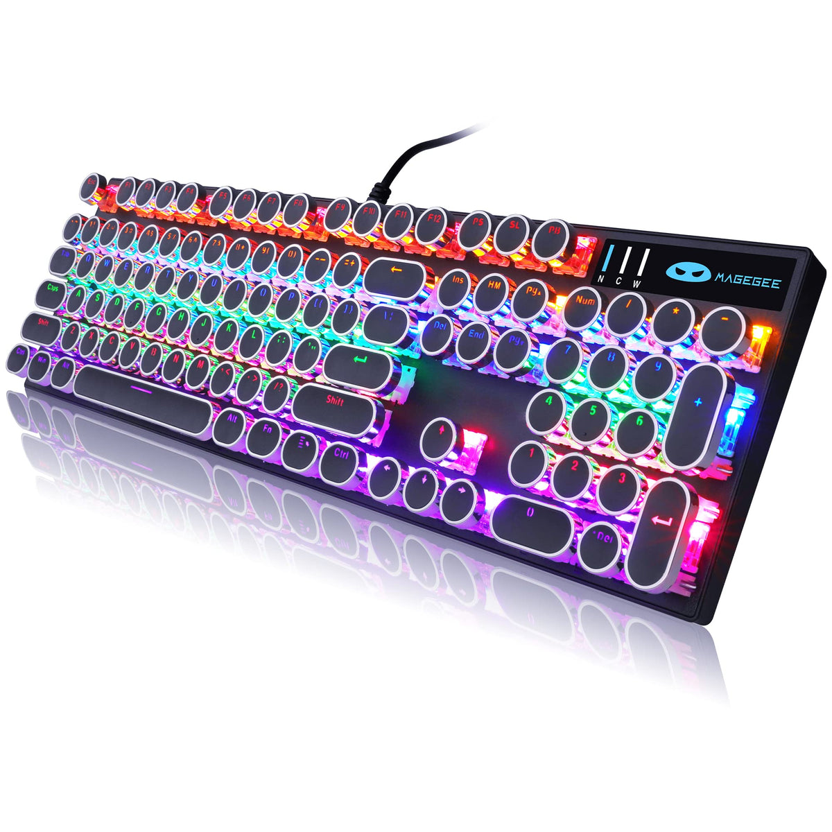 Black Retro Mechanical Gaming Keyboard with RGB Backlit V257818