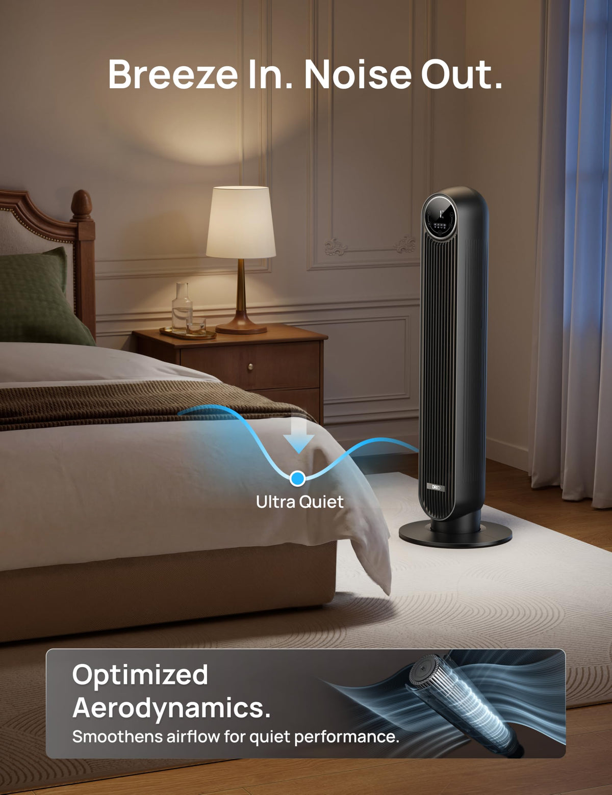Ultra Quiet Tower Fan, 8 Speeds O1360