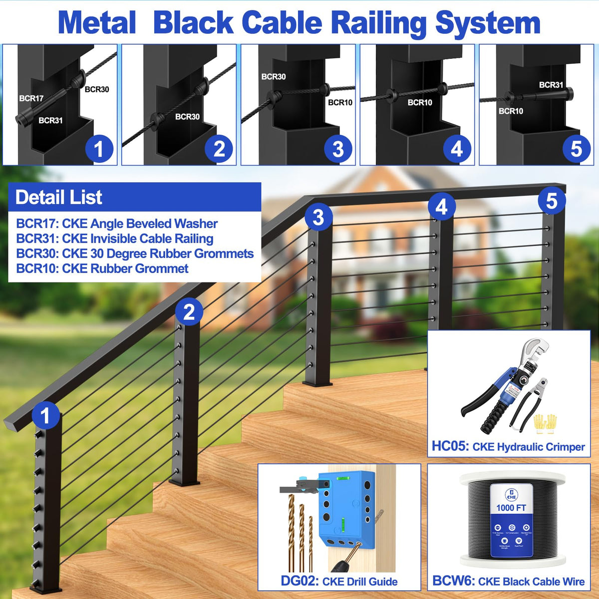 1000FT 1/8" Black T316 Stainless Steel Cable N20962