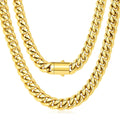 Gold Cuban Link Chain 316L Stainless Steel Necklace 20/22/24 Inches E64650