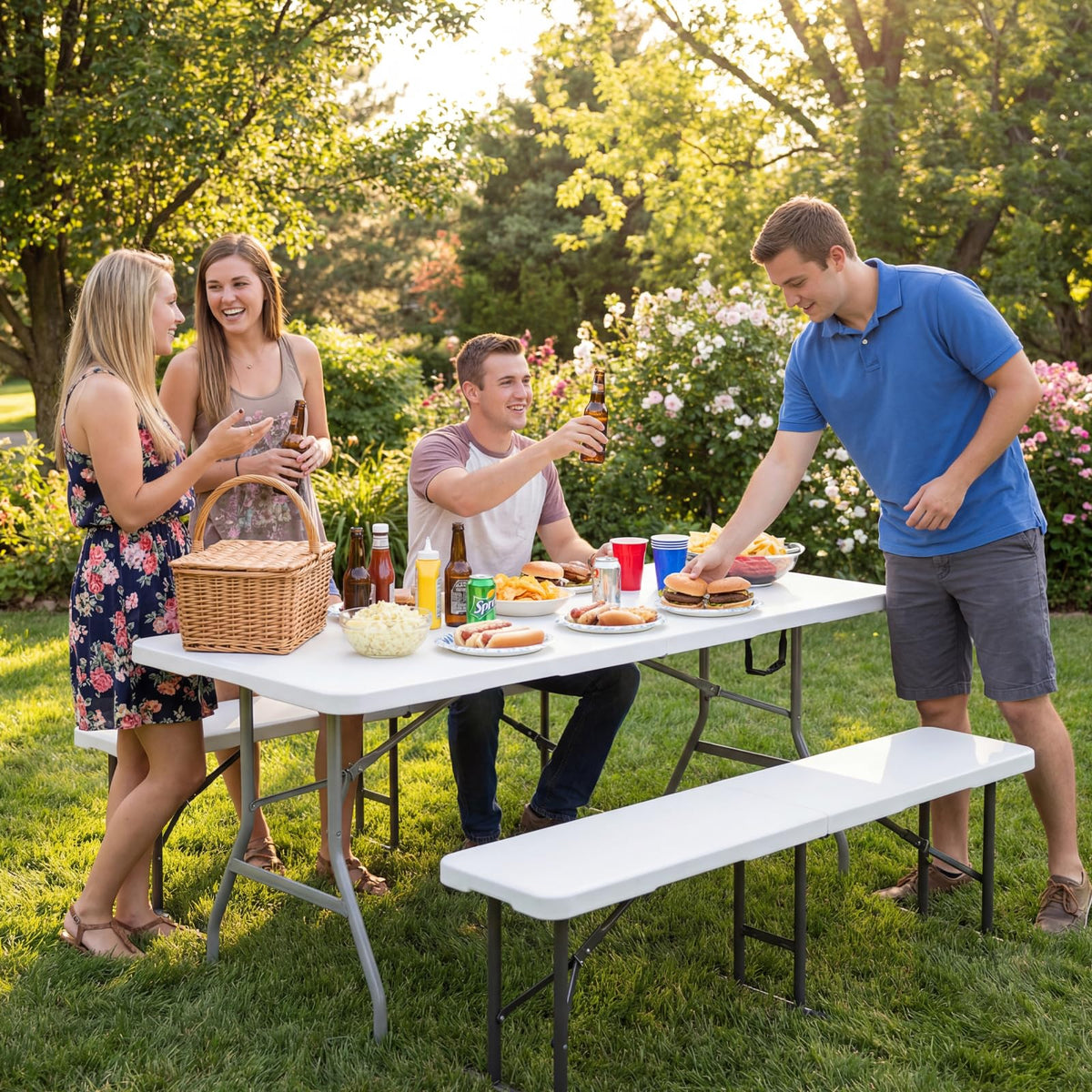White 6ft Heavy Duty Folding Table Z843