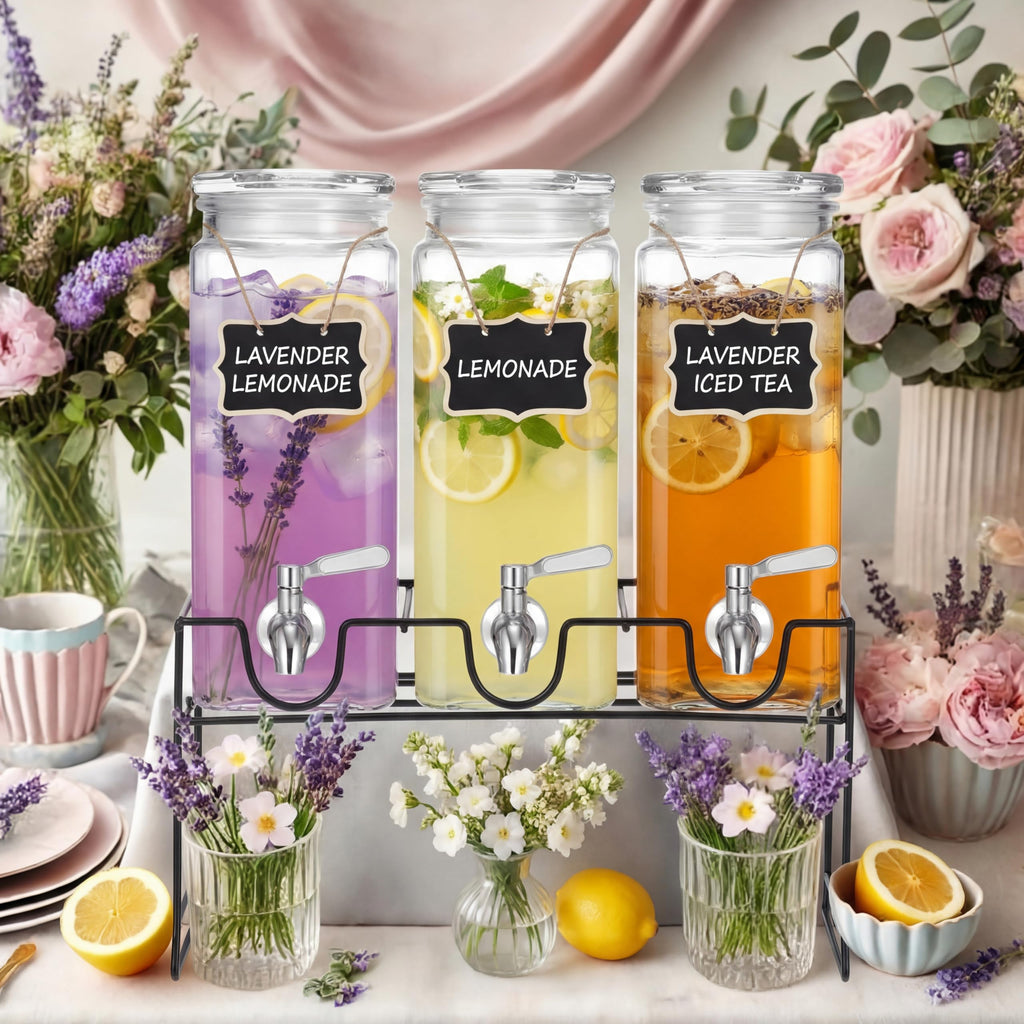 80 oz Glass Drink Dispenser with Stand and Spigot C84453