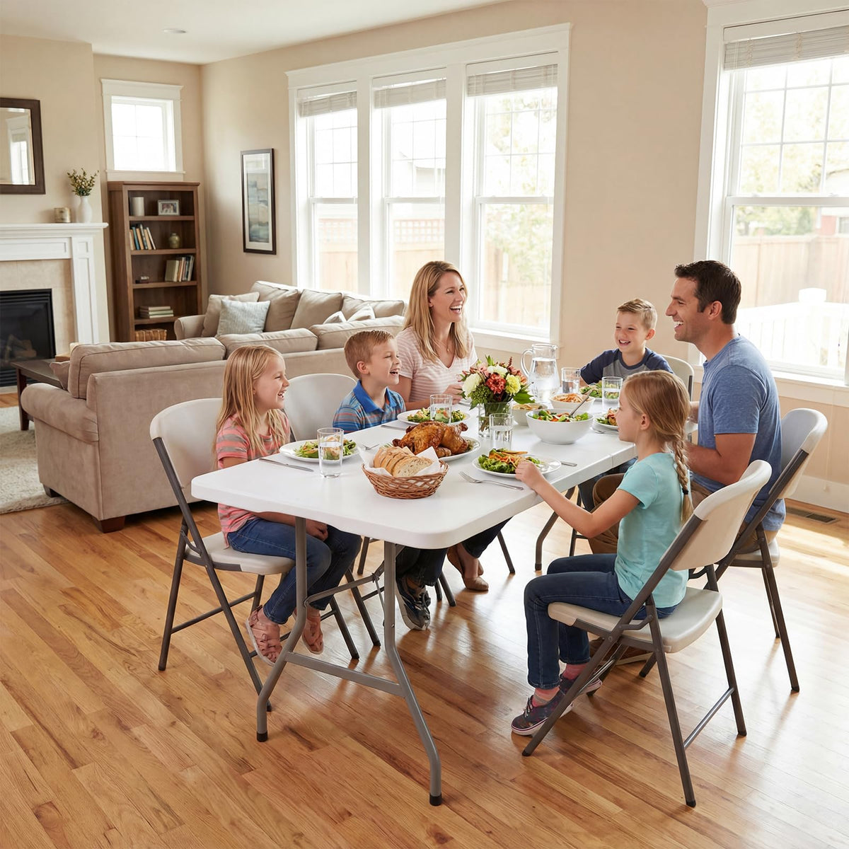 White 6ft Heavy Duty Folding Table Z843
