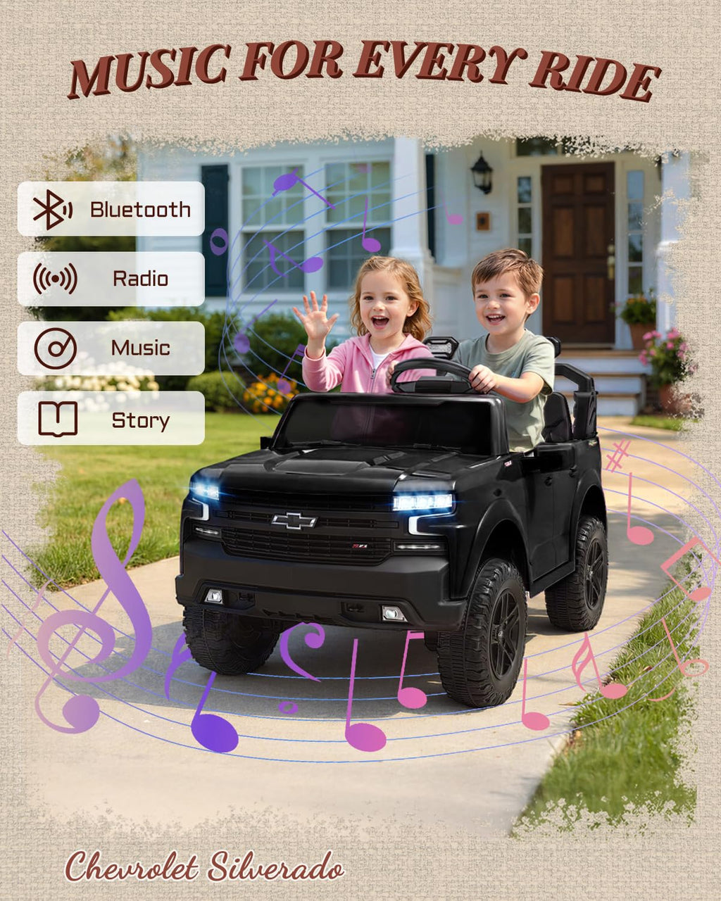 24V 2 Seater Electric Ride on Truck with Remote Control and Seat Belts (Black) Z799