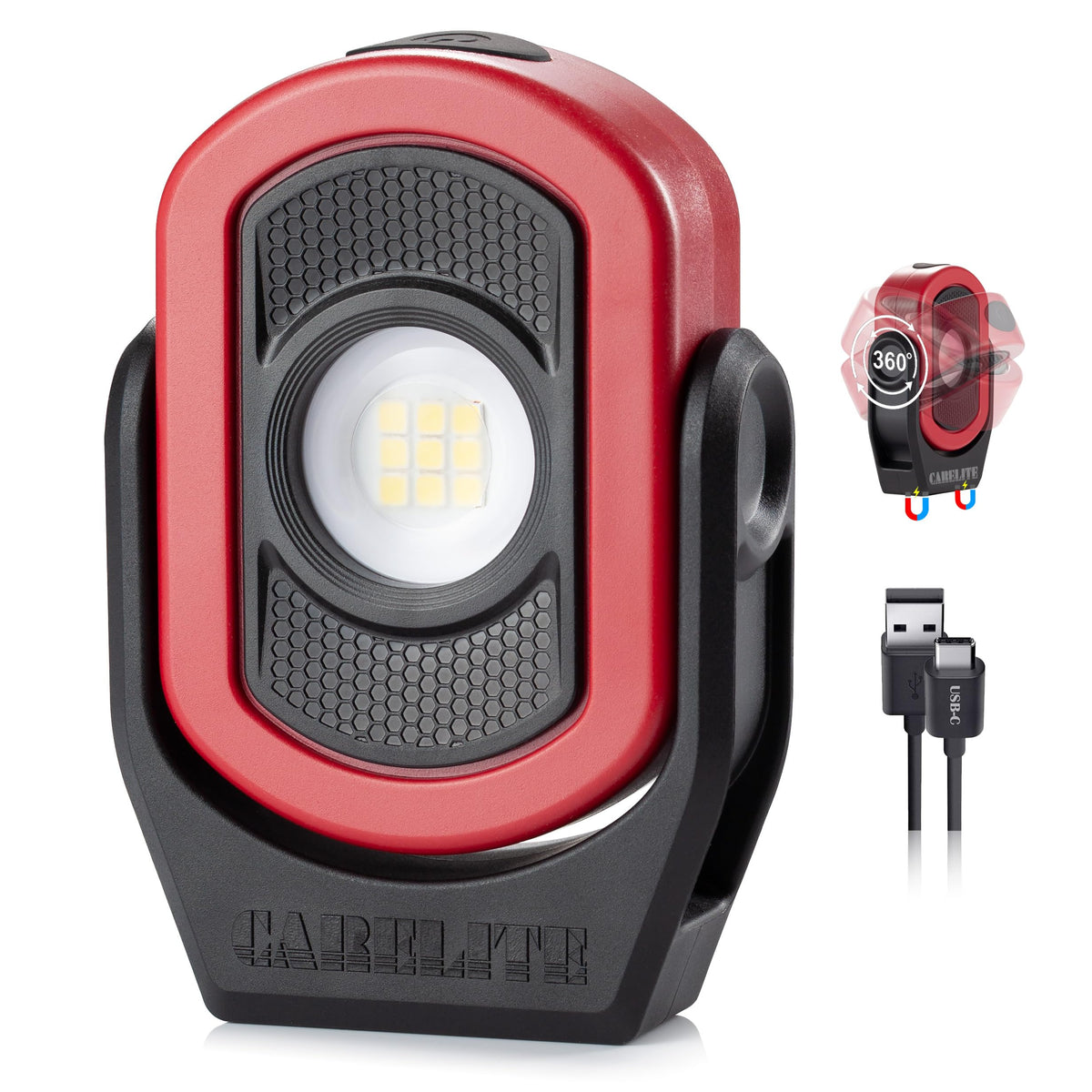 Magnetic Work Light 780 Lumen Rechargeable 3000mAh Red D53876
