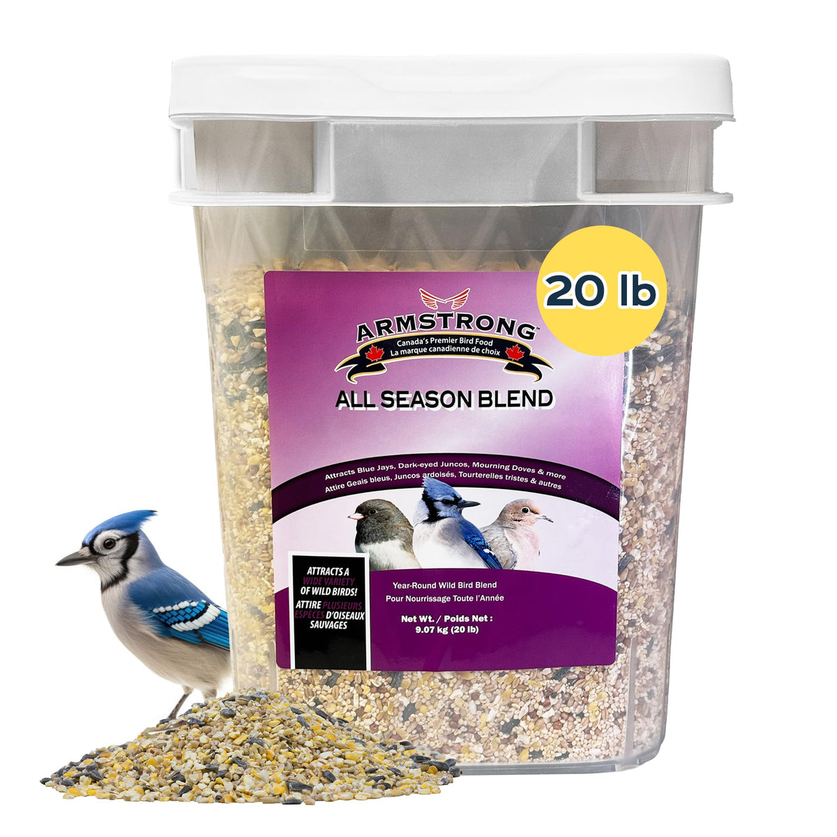 20 Pound Bird Seed Blend with Cut Corn, Wheat, Millet and Sunflower Seeds Z848422