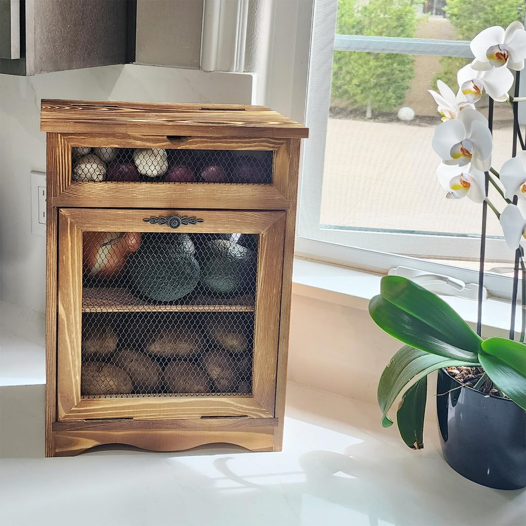 Wood Countertop Potato and Onion Storage Cabinet L765