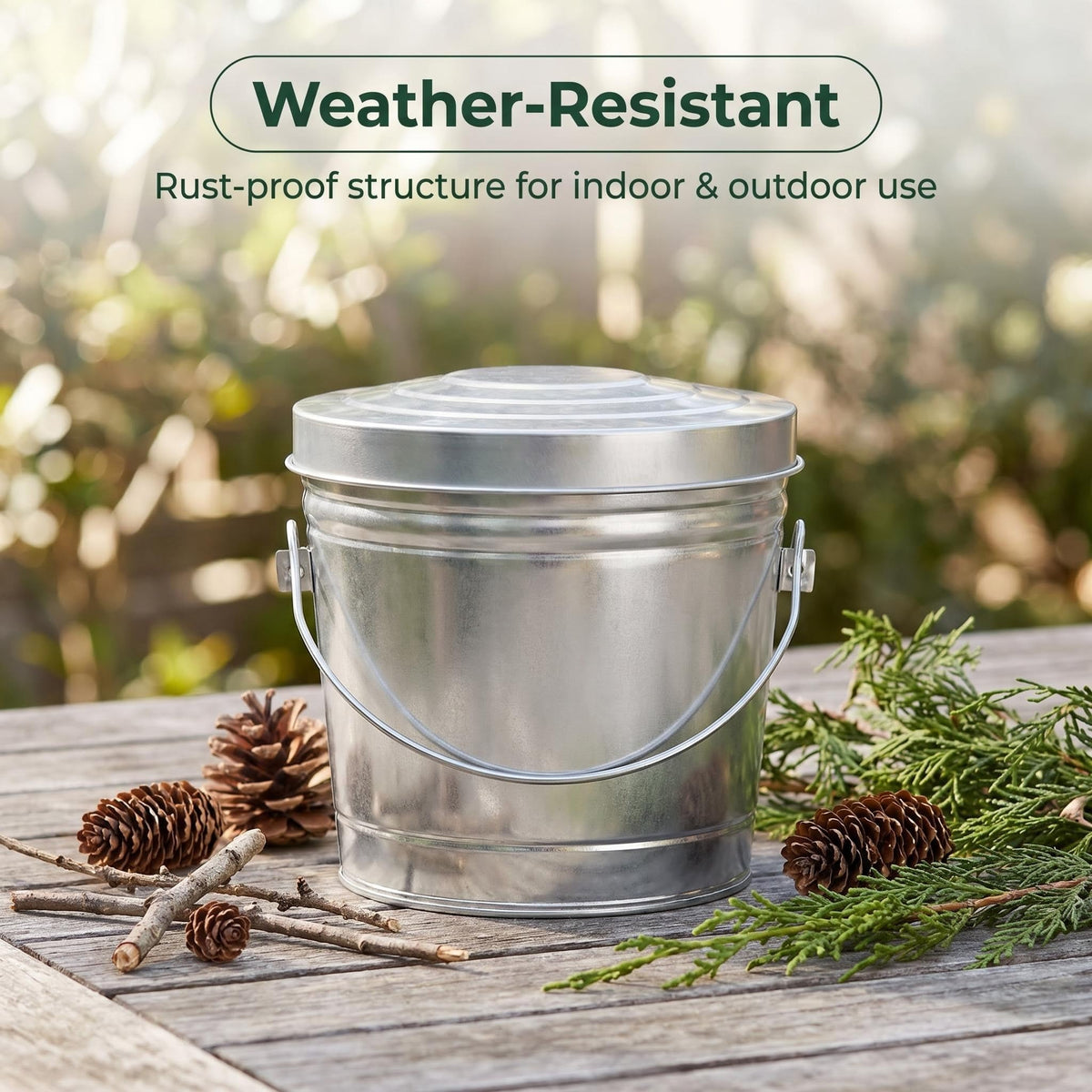 Galvanized Steel Storage Can with Locking Lid O7595