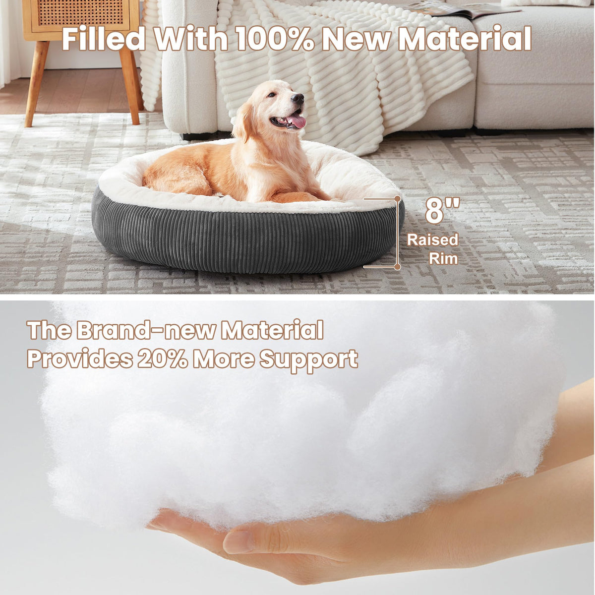 36 inches Dark Grey Donut Dog Bed S499