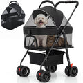 Foldable Pet Stroller with Detachable Carrier O9144