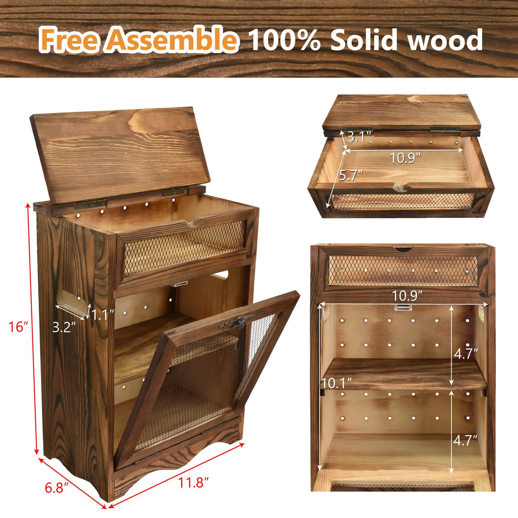 Wood Countertop Potato and Onion Storage Cabinet L765