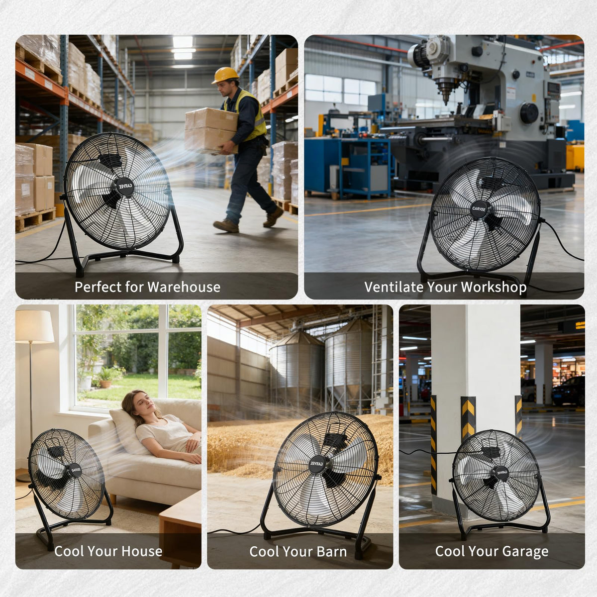 20-Inch 3-Speed Metal Floor Fan B828896
