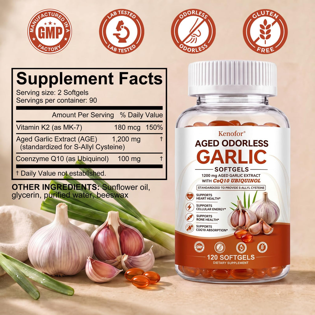 Aged Garlic Extract Softgels 1,200 mg 180 Softgels D3936