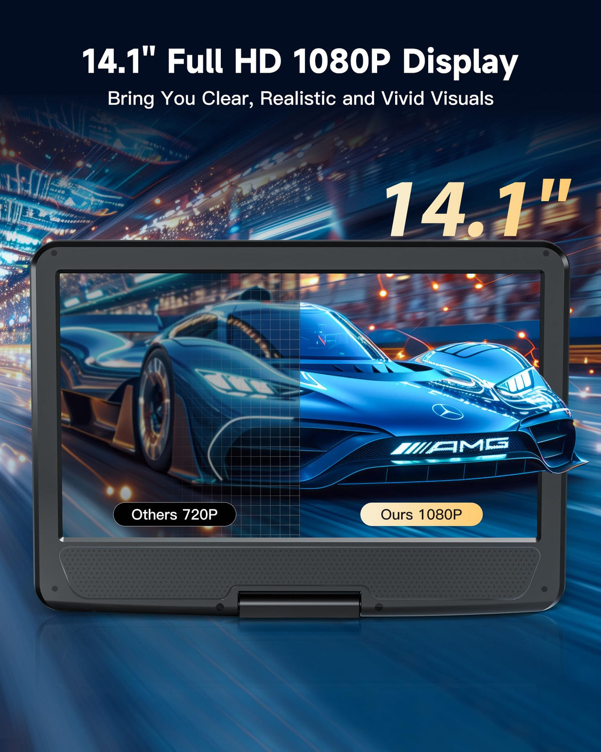 16.9" Portable Blu Ray Player with 14.1" 1080P Swivel Screen U167690