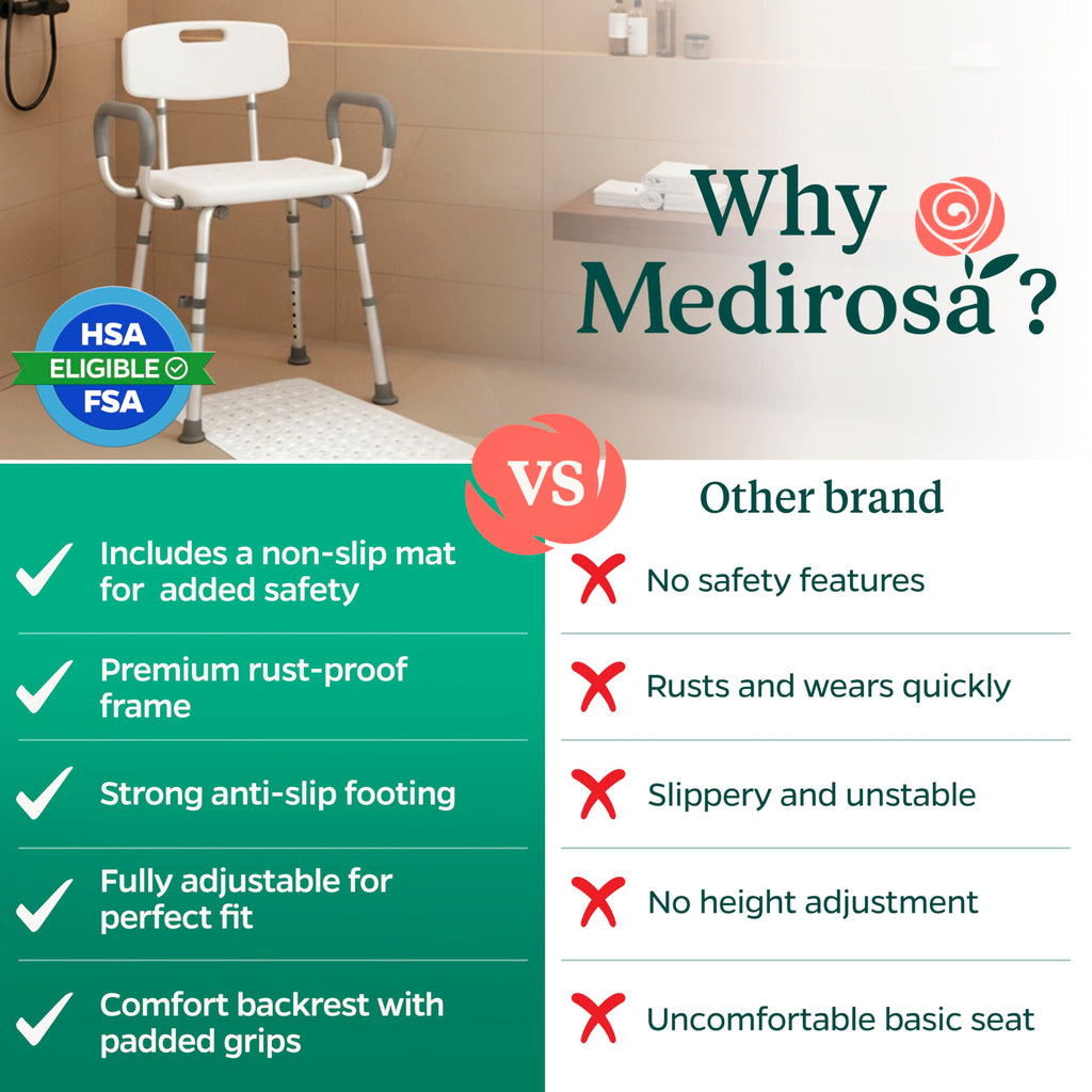 Adjustable Shower Chair with Mat G972